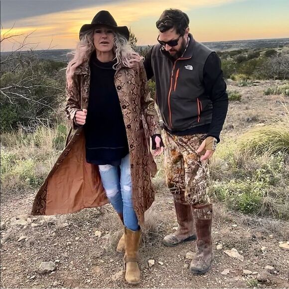 Vegan Leather Snakeskin Full Length Trench Coat - Picture 6 of 16